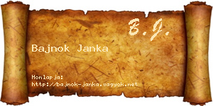 Bajnok Janka névjegykártya
